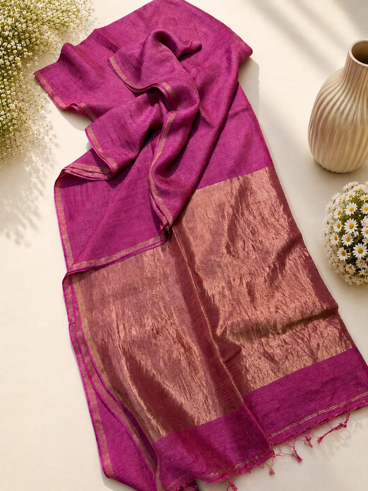 Beautiful Linen Silk Saree