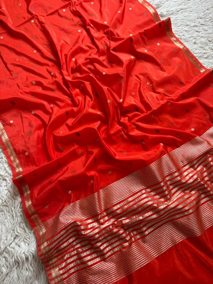 Beautiful Banarase Silk With Self Buttas All Over