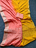 Beautiful Chinnon Silk Saree With Bandhej Blouse