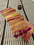 Beautiful Tissue Linen Saree With Blouse