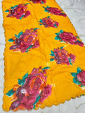 Beautiful Georgette Embroidery Saree With Blouse