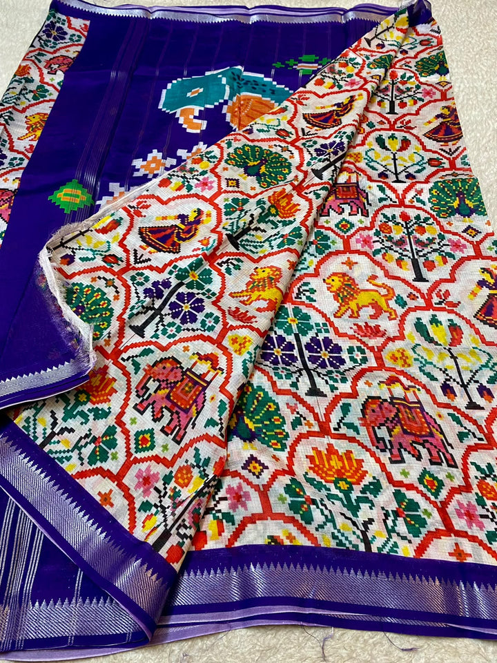 Stunning Mangalagiri Patola Saree With Blouse