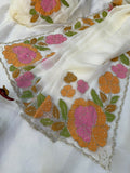 Beautiful Pure Chiffon Work Saree With Blouse
