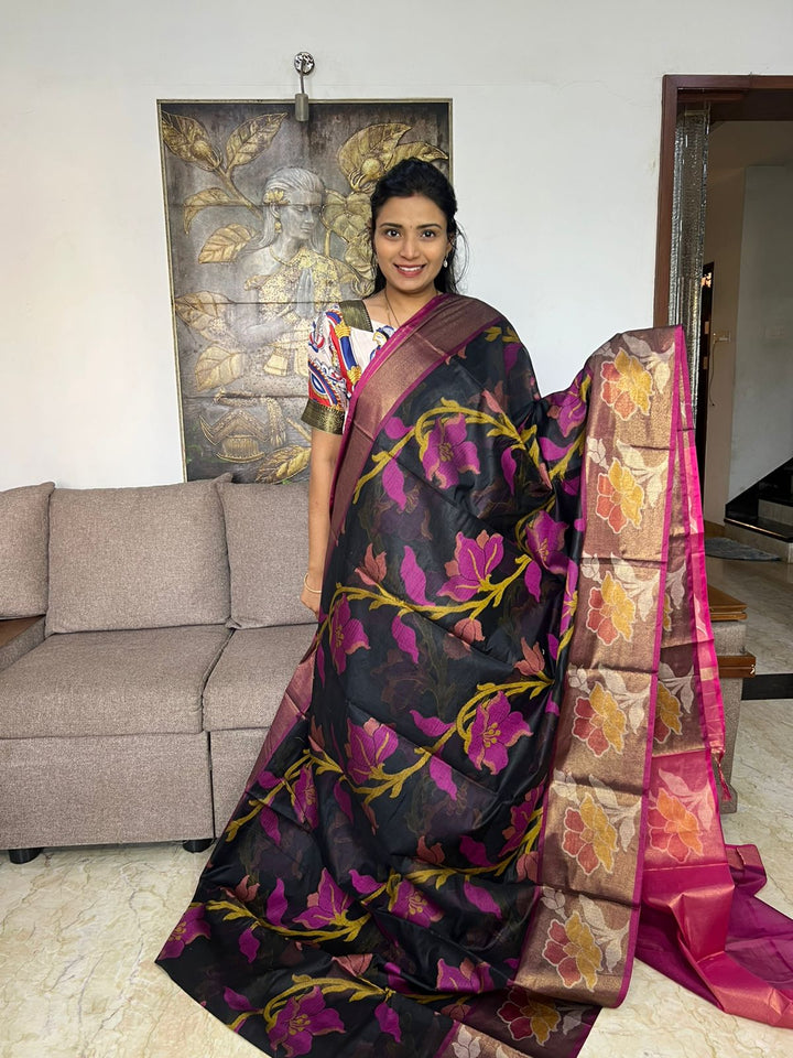 Black Banarase Silk Saree with Blouse