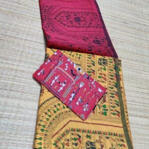 Beautiful Kadhi Cotton Sarees With Madhubani Design